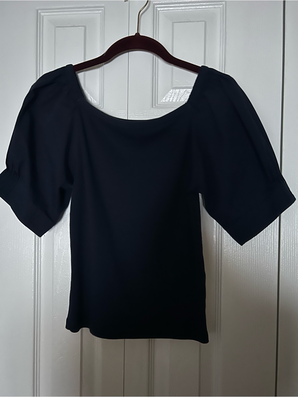 J. Crew Black Puff Sleeve Blouse